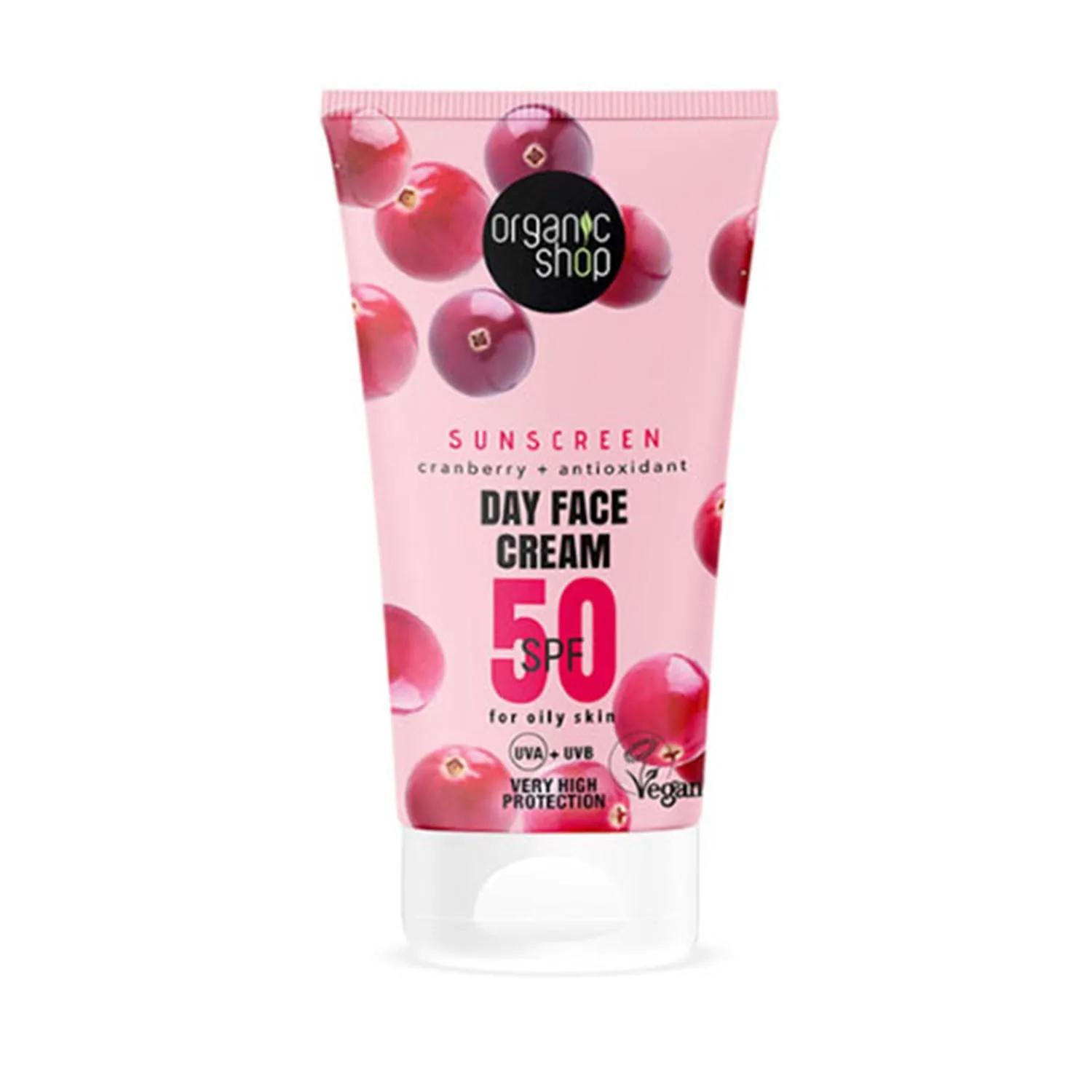 Organic Shop Cranberry Crema Facial De Dia Spf50 50ml